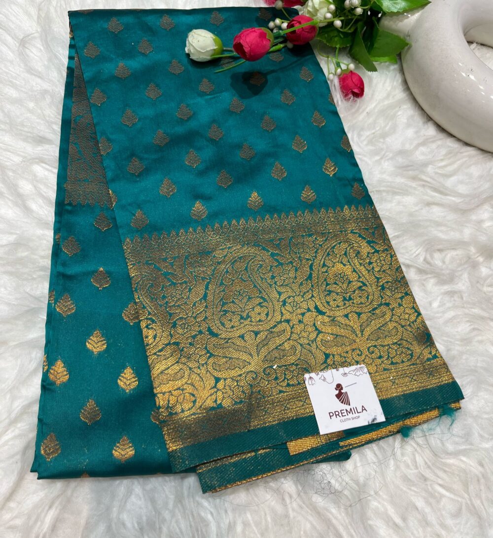 Sky Blue Colour Art Silk Saree with Gold Butta
