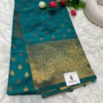 Sky Blue Colour Art Silk Saree with Gold Butta