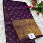 Wine Color Art Silk Saree with Gold Butta