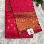 Pink Colour Art Silk Saree with Gold Butta