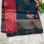 Dark Teal Blue Art Silk Saree