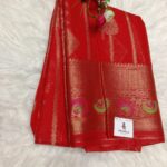 Red Tissue Organza Banarasi Silk Saree