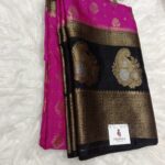 Hot Pink Tissue Organza Banarasi Silk Saree
