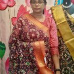 Brown Ikkat Print Chanderi Silk Cotton Saree