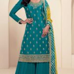 Heavy Embroidery Partywear Semi-Stitched Salwar Suit